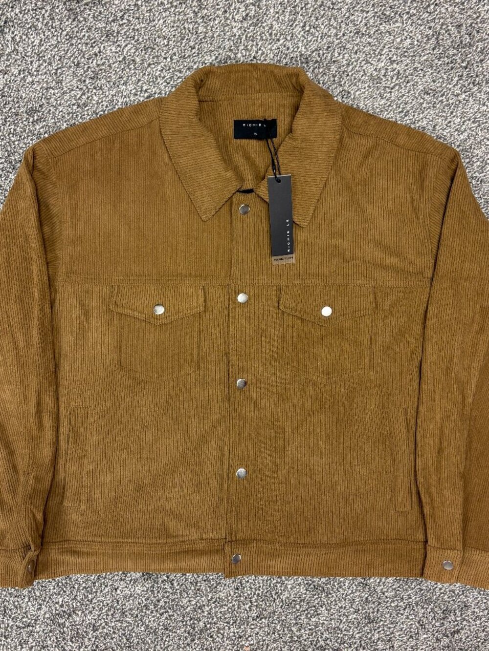 Richie Le Collection Corduroy Overshirt/Jacket Brown, Size XL